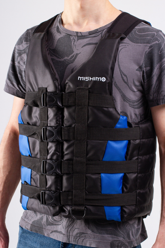 Жилет спасательный MISHIMO PRO Премиум качества Черно-синий в Великом Новгороде
