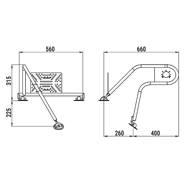Стойка рулевая с креплением на баллон надувной лодки 25мм в Великом Новгороде