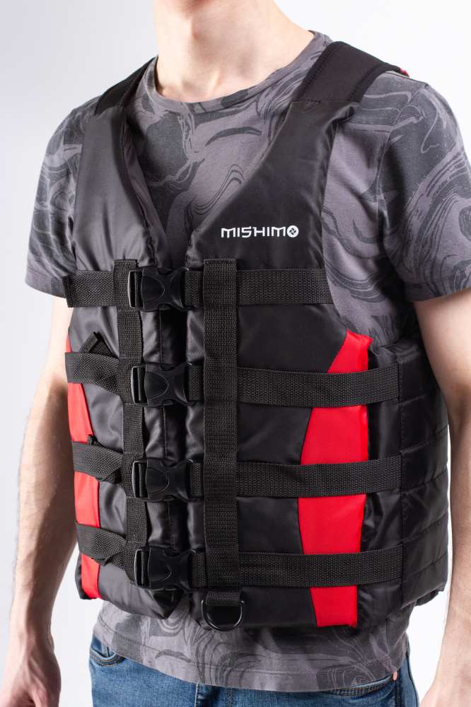 Жилет спасательный MISHIMO PRO Премиум качества Черно-красный в Великом Новгороде
