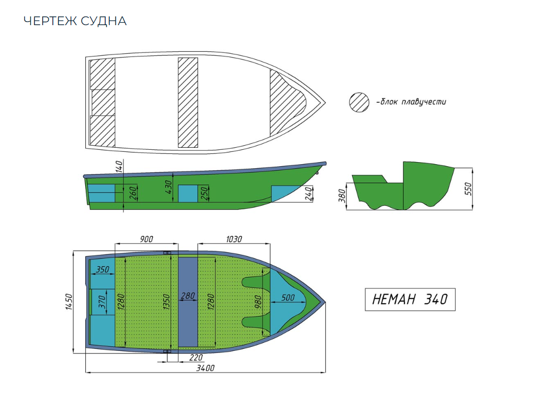 Стеклопластиковая лодка Neman-340 (тримаран) в Великом Новгороде
