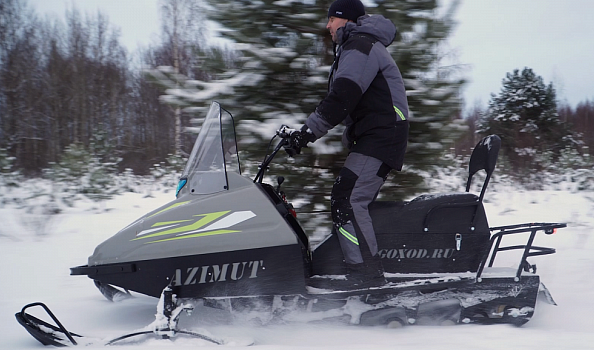Миниснегоход Бурлак Азимут 20 л.с. , эл.запуск, реверс, тормоз гидравл, капот серый в Великом Новгороде