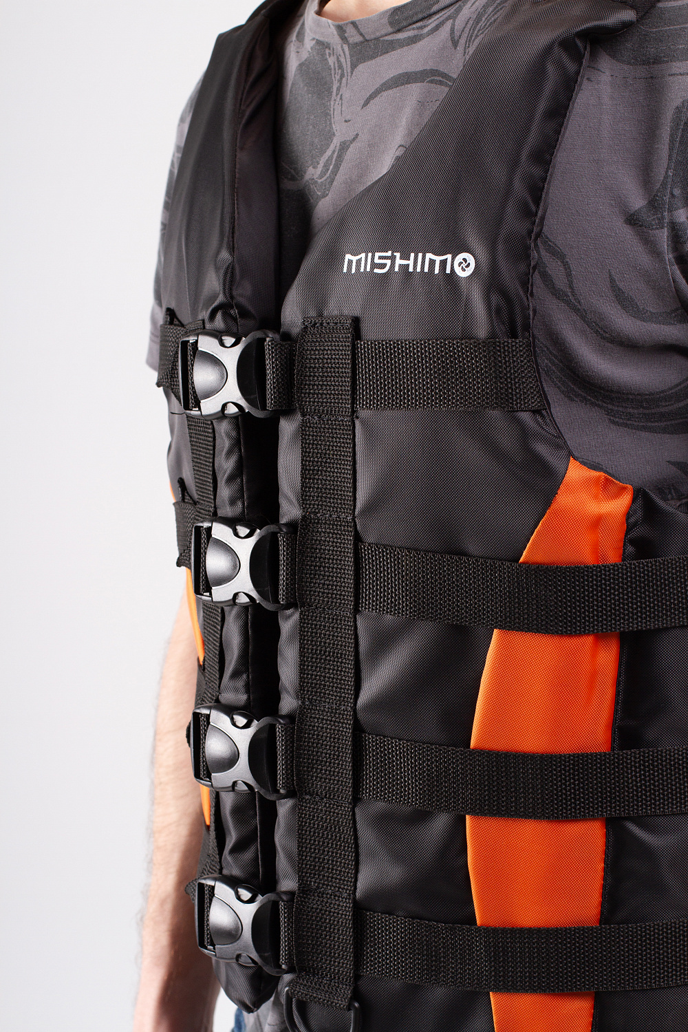 Жилет спасательный MISHIMO PRO Премиум качества Черно-оранжевый в Великом Новгороде