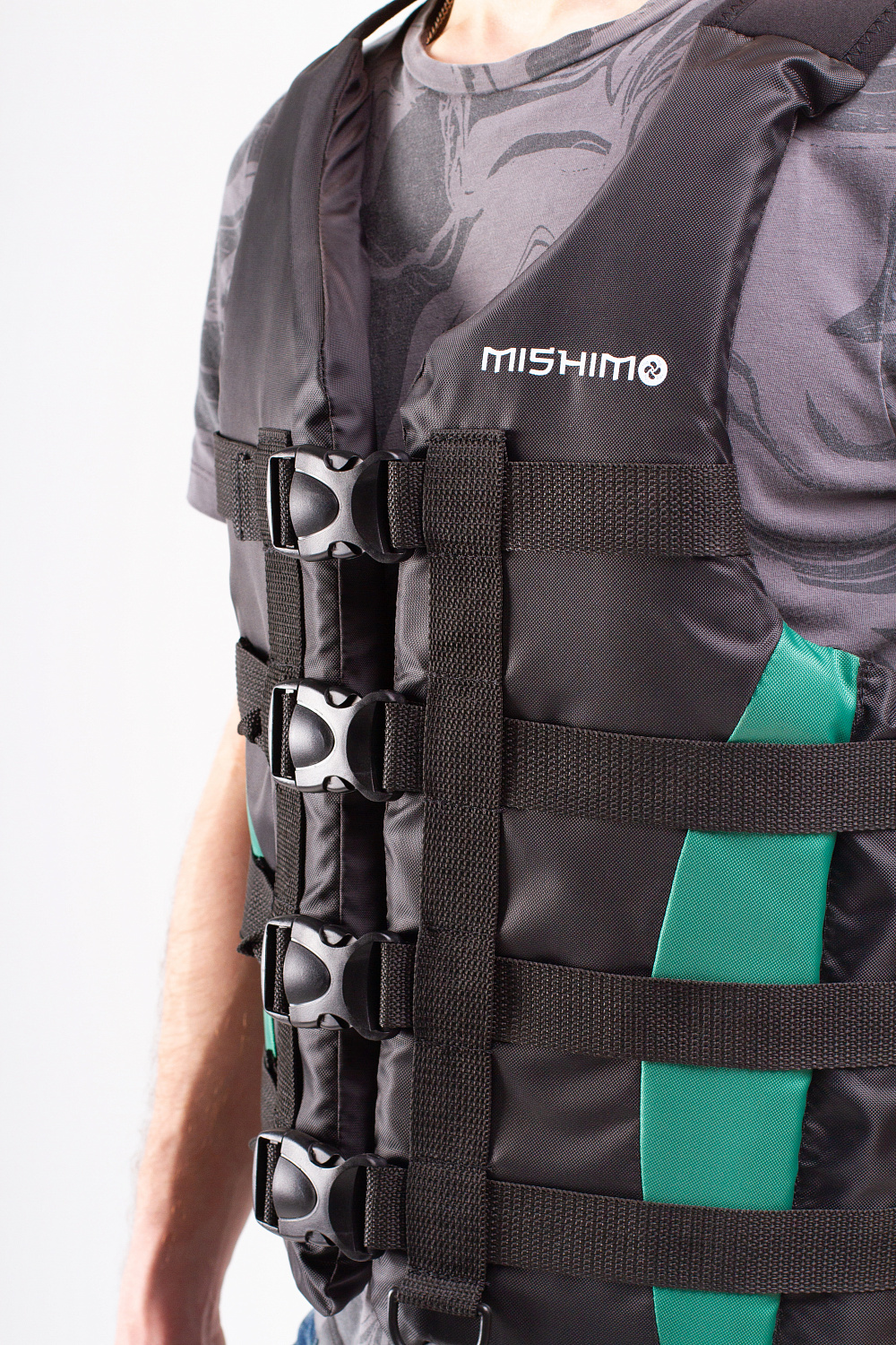 Жилет спасательный MISHIMO PRO Премиум качества Черно-зеленый в Великом Новгороде